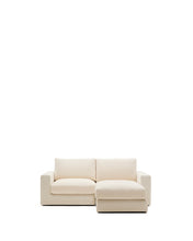 Load image into Gallery viewer, Alea ecru chenille 3-seater modular sofa with right chaise longue and removable cover 220cm
