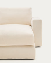 Load image into Gallery viewer, Alea ecru chenille 3-seater modular sofa with right chaise longue and removable cover 220cm - image 8