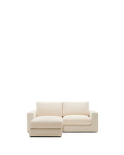 Load image into Gallery viewer, Alea ecru chenille 3-seater modular sofa with left chaise longue and removable cover 220cm
