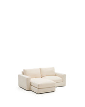 Load image into Gallery viewer, Alea ecru chenille 3-seater modular sofa with left chaise longue and removable cover 220cm - image 2