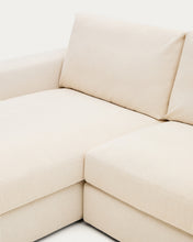 Load image into Gallery viewer, Alea ecru chenille 3-seater modular sofa with left chaise longue and removable cover 220cm - image 8
