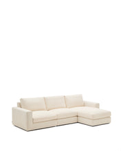 Load image into Gallery viewer, Alea ecru chenille 4-seater modular sofa with right chaise longue and removable cover 310cm - image 2