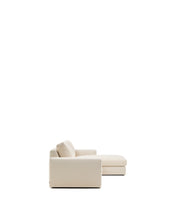 Load image into Gallery viewer, Alea ecru chenille 4-seater modular sofa with right chaise longue and removable cover 310cm - image 3