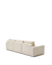 Load image into Gallery viewer, Alea ecru chenille 4-seater modular sofa with right chaise longue and removable cover 310cm - image 4