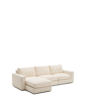 Load image into Gallery viewer, Alea ecru chenille 4-seater modular sofa with left chaise longue and removable cover 310cm - image 2