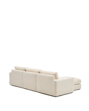 Load image into Gallery viewer, Alea ecru chenille 4-seater modular sofa with left chaise longue and removable cover 310cm - image 4