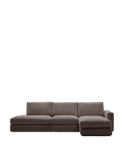 Load image into Gallery viewer, Alea dark brown chenille 5-seater modular sofa with right chaise longue and removable cover 340cm