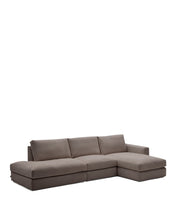 Load image into Gallery viewer, Alea dark brown chenille 5-seater modular sofa with right chaise longue and removable cover 340cm - image 2