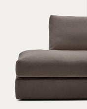 Load image into Gallery viewer, Alea dark brown chenille 5-seater modular sofa with right chaise longue and removable cover 340cm - image 6