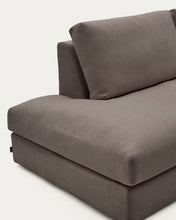 Load image into Gallery viewer, Alea dark brown chenille 5-seater modular sofa with right chaise longue and removable cover 340cm - image 7