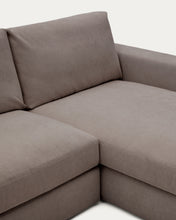 Load image into Gallery viewer, Alea dark brown chenille 5-seater modular sofa with right chaise longue and removable cover 340cm - image 8