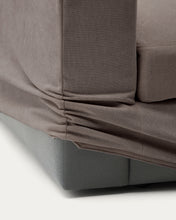 Load image into Gallery viewer, Alea dark brown chenille 5-seater modular sofa with right chaise longue and removable cover 340cm - image 9