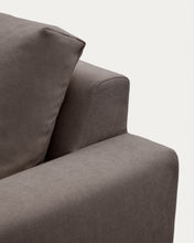 Load image into Gallery viewer, Alea dark brown chenille 5-seater modular sofa with right chaise longue and removable cover 340cm - image 10