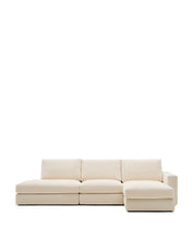 Load image into Gallery viewer, Alea ecru chenille 5-seater modular sofa with right chaise longue and removable cover 340cm