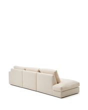 Load image into Gallery viewer, Alea ecru chenille 5-seater modular sofa with right chaise longue and removable cover 340cm - image 4