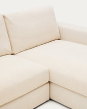 Load image into Gallery viewer, Alea ecru chenille 5-seater modular sofa with right chaise longue and removable cover 340cm - image 10
