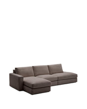 Load image into Gallery viewer, Alea dark brown chenille 5-seater modular sofa with left chaise longue and removable cover 340cm - image 2