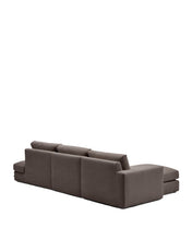 Load image into Gallery viewer, Alea dark brown chenille 5-seater modular sofa with left chaise longue and removable cover 340cm - image 4