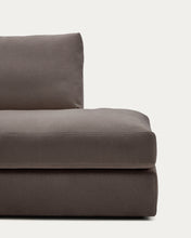 Load image into Gallery viewer, Alea dark brown chenille 5-seater modular sofa with left chaise longue and removable cover 340cm - image 6