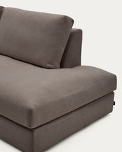 Load image into Gallery viewer, Alea dark brown chenille 5-seater modular sofa with left chaise longue and removable cover 340cm - image 7