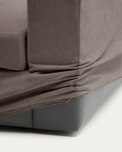 Load image into Gallery viewer, Alea dark brown chenille 5-seater modular sofa with left chaise longue and removable cover 340cm - image 9