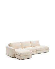 Load image into Gallery viewer, Alea ecru chenille 5-seater modular sofa with left chaise longue and removable cover 340cm - image 2