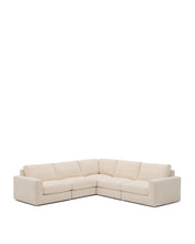 Load image into Gallery viewer, Alea 5-seater modular corner sofa with removable cover in ecru chenille 310 x 310cm
