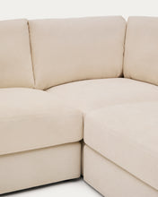 Load image into Gallery viewer, Alea 5-seater modular corner sofa with removable cover in ecru chenille 310 x 310cm - image 7