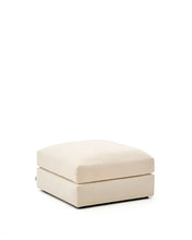 Load image into Gallery viewer, Alea ecru chenille footrest with removable cover 90 x 90cm - image 2