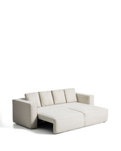 Load image into Gallery viewer, Marela beige chenille 3-seater sofa bed 236cm FSC Mix Credit - image 3