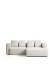Load image into Gallery viewer, Marela beige chenille 3-seater sofa bed with right chaise longue 236cm FSC Mix Credit