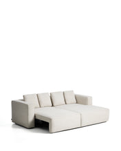Load image into Gallery viewer, Marela beige chenille 3-seater sofa bed with right chaise longue 236cm FSC Mix Credit - image 3