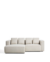 Load image into Gallery viewer, Marela beige chenille 3-seater sofa bed with left chaise longue 236cm FSC Mix Credit