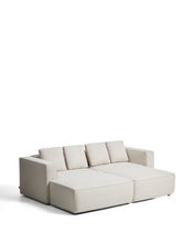 Load image into Gallery viewer, Marela beige chenille 3-seater sofa bed with left chaise longue 236cm FSC Mix Credit - image 3