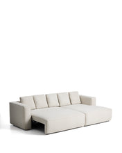 Load image into Gallery viewer, Marela beige chenille 3-seater sofa bed with right chaise longue 276cm FSC Mix Credit - image 3