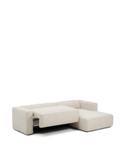 Load image into Gallery viewer, Marela beige chenille 3-seater sofa bed with right chaise longue 276cm FSC Mix Credit - image 5