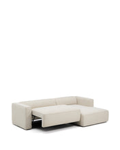 Load image into Gallery viewer, Marela beige chenille 3-seater sofa bed with right chaise longue 276cm FSC Mix Credit - image 6