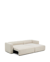 Load image into Gallery viewer, Marela beige chenille 3-seater sofa bed with right chaise longue 276cm FSC Mix Credit - image 7
