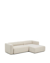 Load image into Gallery viewer, Marela beige chenille 3-seater sofa bed with right chaise longue 276cm FSC Mix Credit - image 8