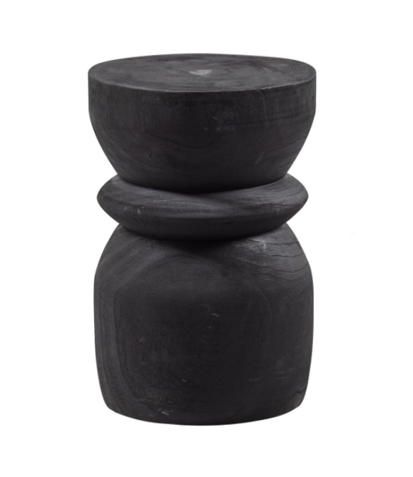 Black Wood Stool