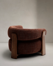Load image into Gallery viewer, Granite Armchair Brown Chenille &amp; Walnut