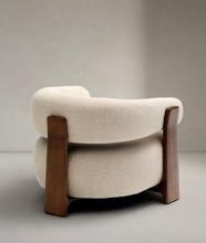 Load image into Gallery viewer, Granite Armchair Beige Chenille &amp; Walnut