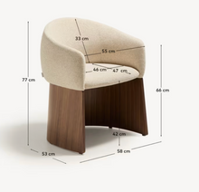 Load image into Gallery viewer, Bosca Chair Beige Chenille &amp; Walnut