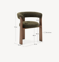 Load image into Gallery viewer, Granite Dining Chair Green Chenille &amp; Walnut