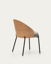 Load image into Gallery viewer, Eamy Chair Light Grey Chenille &amp; Natural Finish