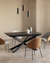 Load image into Gallery viewer, Eamy Chair Light Grey Chenille &amp; Natural Finish