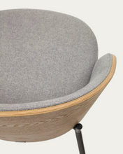 Load image into Gallery viewer, Eamy Chair Light Grey Chenille &amp; Natural Finish