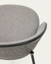Load image into Gallery viewer, Eamy Chair Light Grey Chenille &amp; Black Finish