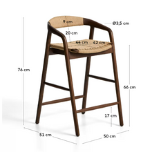 Load image into Gallery viewer, Derile Stool Walnut Finish