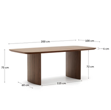 Load image into Gallery viewer, Litto Dining Table Walnut Finish